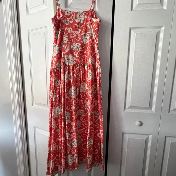 Zara Coral and Cream Floral Dress - Picture 8 of 13
